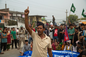 Protesters demanding equal rights in a sit-in along the East-West Highway. 